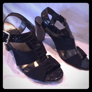 Black sling back heels